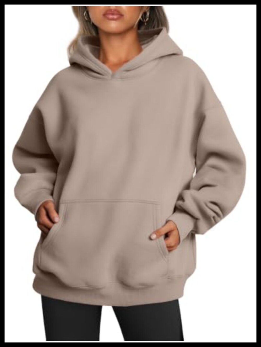 Oversized Hoodie Women Fleece Cotton Blend Pullover Sweatshirt